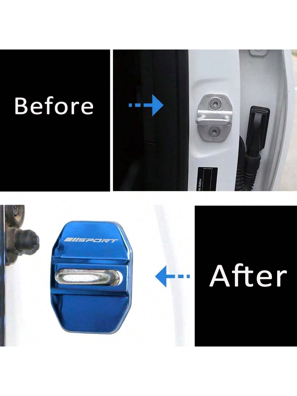 4pcs Stainless Steel Car Styling Door Lock Cover Emblems Protective Case For Dodge Ram 1500 2500 3500 Auto Accessories