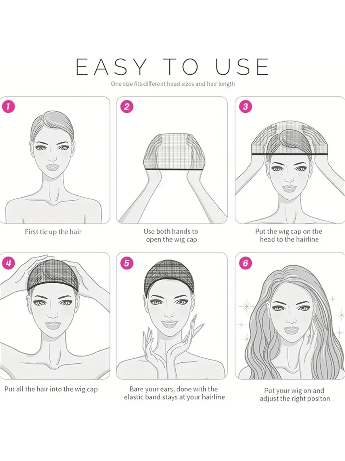 4pcs Stocking Wig Caps Non-Slip Stretchy Nylon Wig Caps For Women, Soft And Breathable Close End Wig Caps