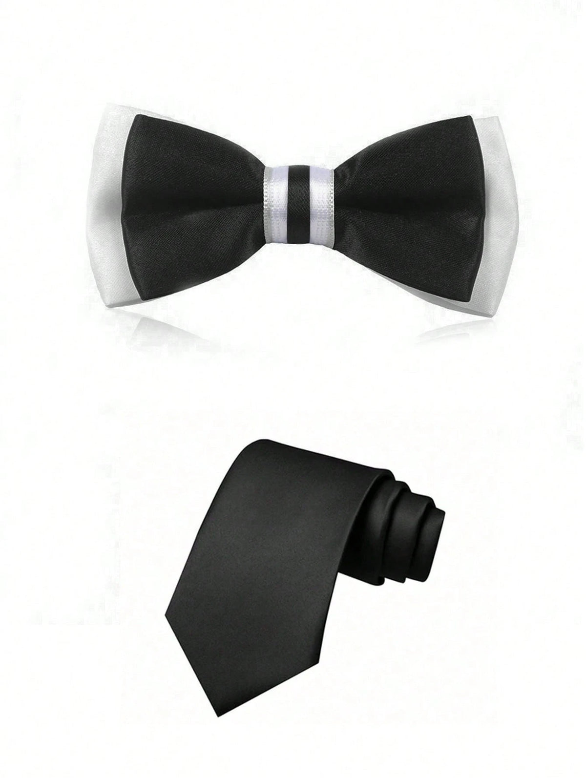 4pcs Tween Boy Suit Set- Jacket, Pants, Tie And Bow Tie
