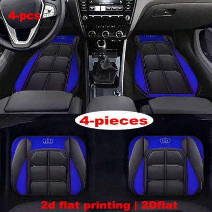 4pcs Universal Car Floor Mats- Anti-Slip All-Weather Protection Set, Dust-Proof & Scratch-Resistant For Sedan/SUV/Pickup