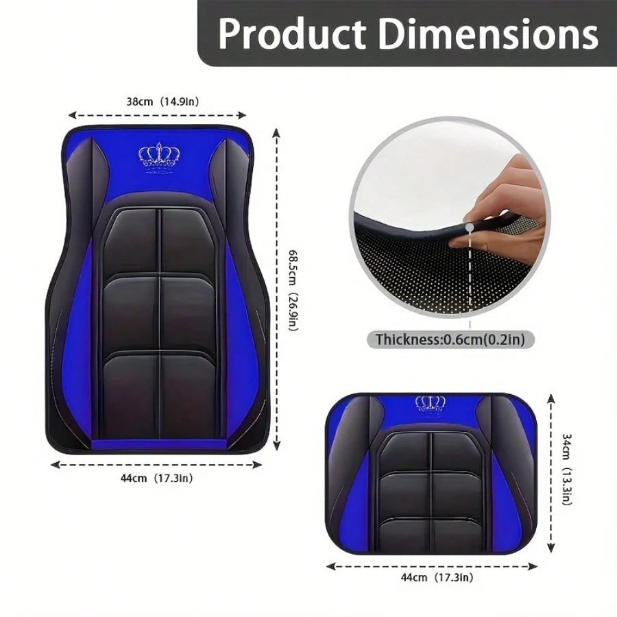 4pcs Universal Car Floor Mats- Anti-Slip All-Weather Protection Set, Dust-Proof & Scratch-Resistant For Sedan/SUV/Pickup