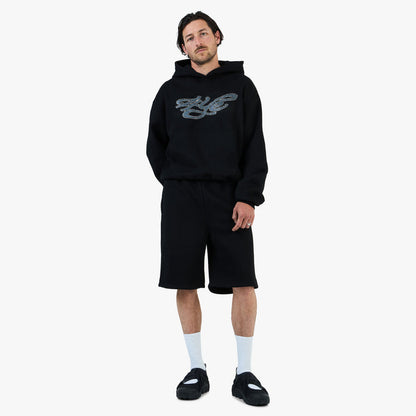 4YE Signature Rhinestone Hoodie / Black