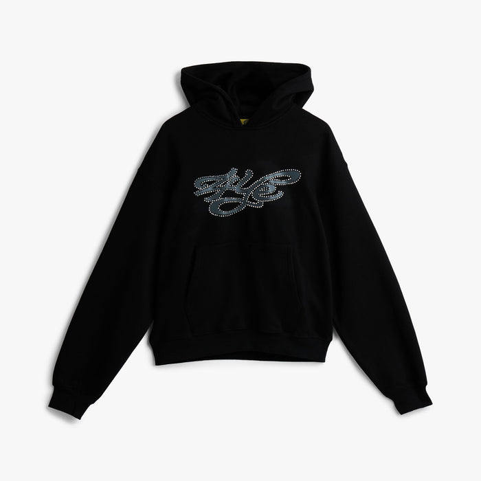4YE Signature Rhinestone Hoodie / Black