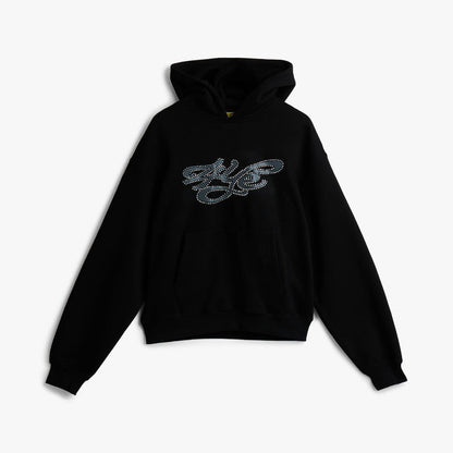 4YE Signature Rhinestone Hoodie / Black