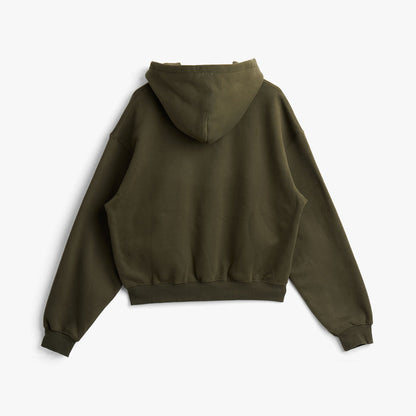 4YE Signature Rhinestone Hoodie / Olive Green