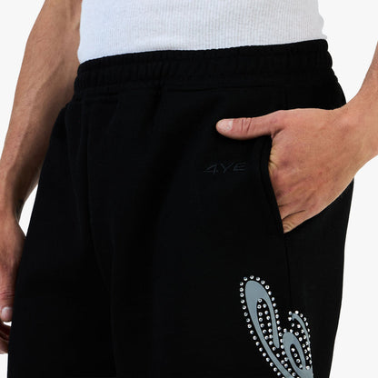 4YE Signature Rhinestone Short / Black