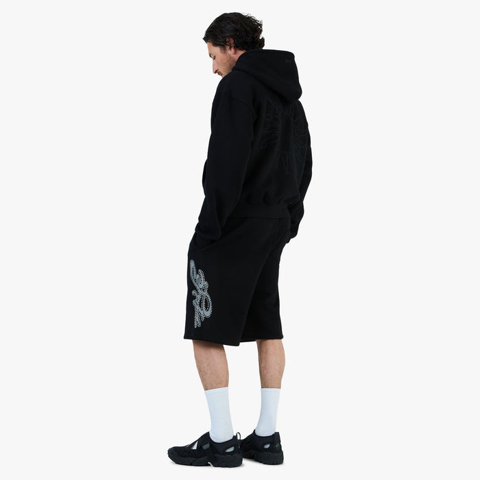 4YE Signature Rhinestone Short / Black
