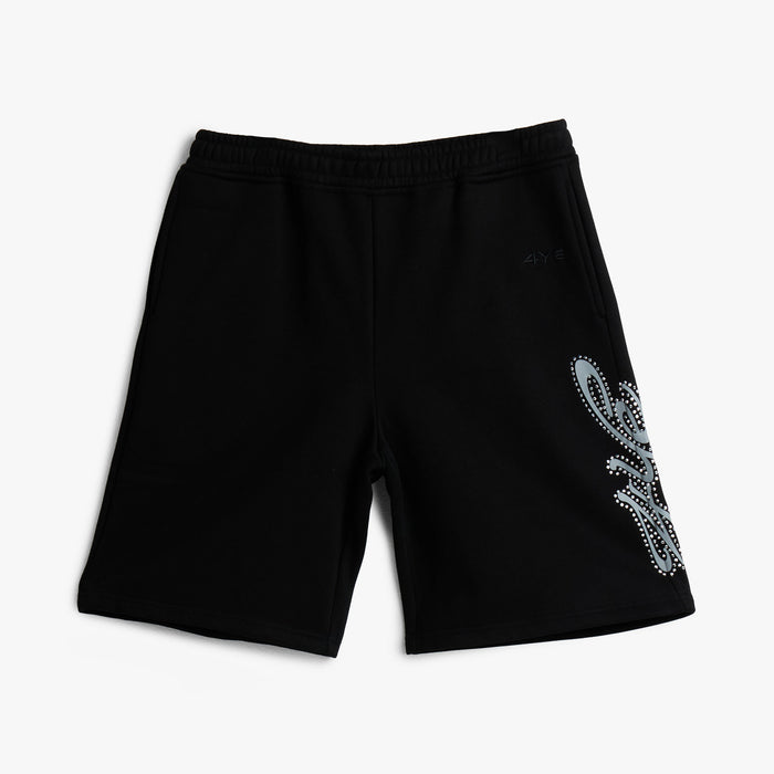 4YE Signature Rhinestone Short / Black