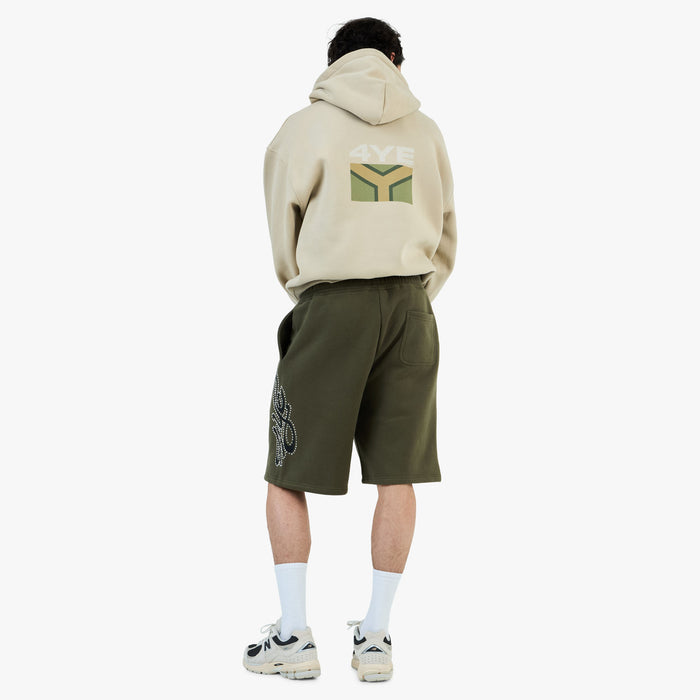 4YE Signature Rhinestone Short / Olive