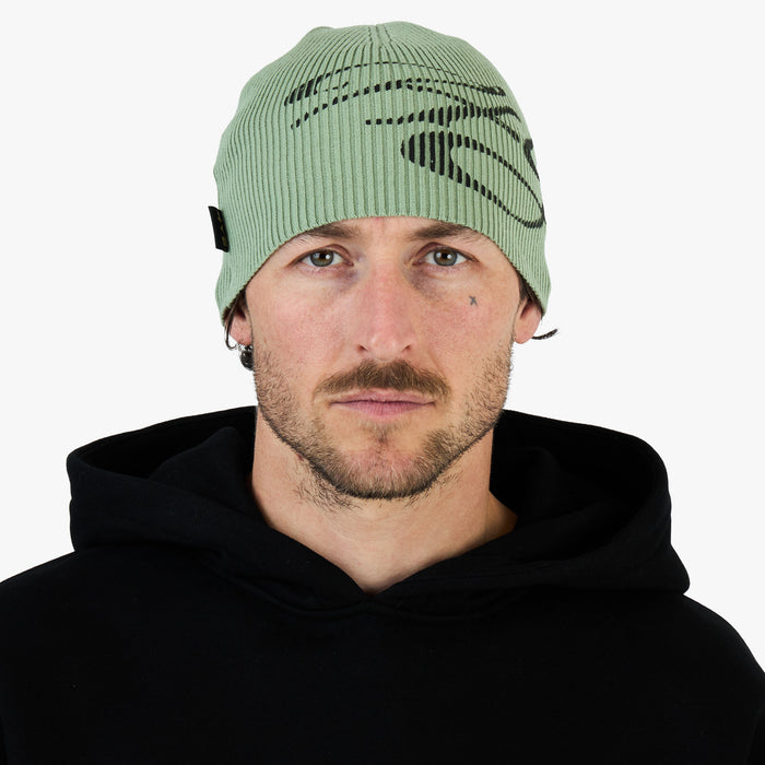 4YE Signature Ribbed Skully Green/Black