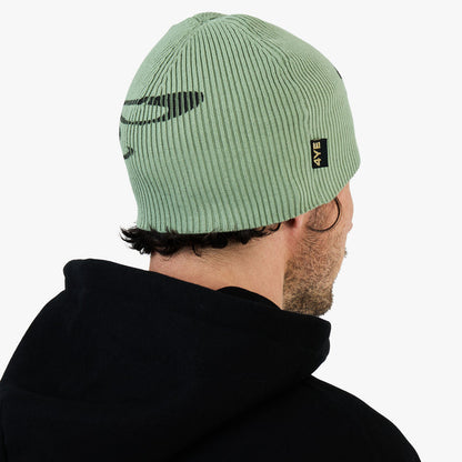 4YE Signature Ribbed Skully Green/Black