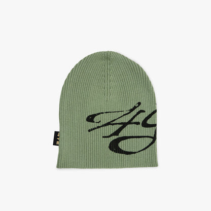 4YE Signature Ribbed Skully Green/Black
