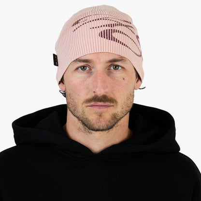4YE Signature Ribbed Skully Pink / Maroon