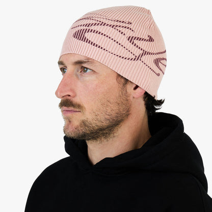 4YE Signature Ribbed Skully Pink / Maroon
