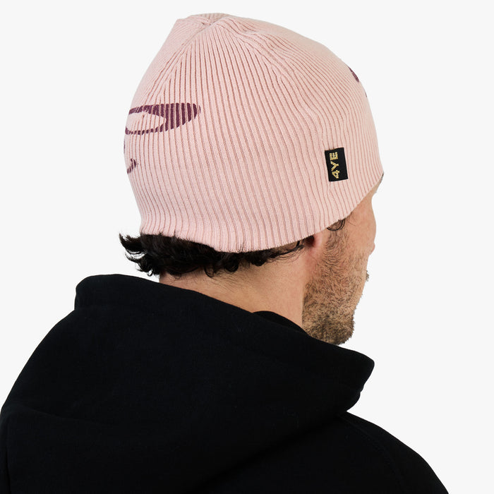 4YE Signature Ribbed Skully Pink / Maroon