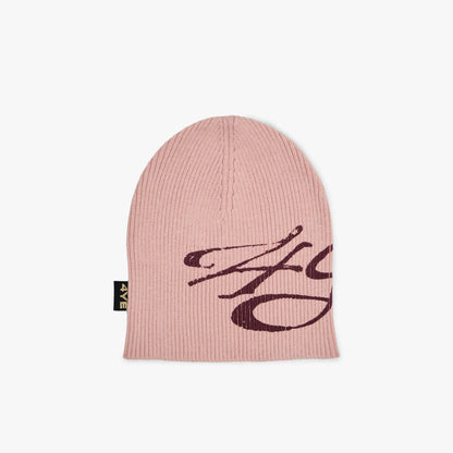 4YE Signature Ribbed Skully Pink / Maroon