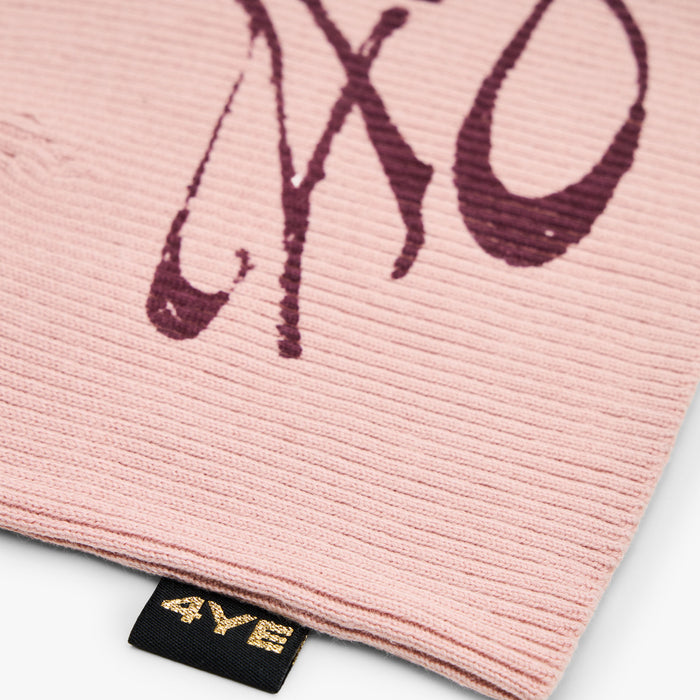 4YE Signature Ribbed Skully Pink / Maroon