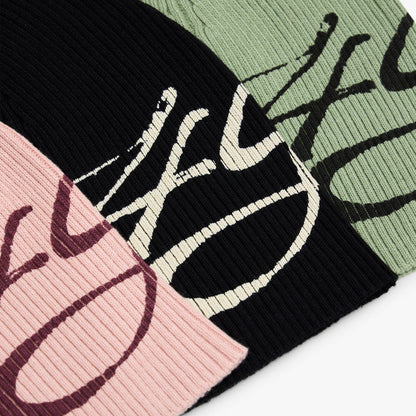 4YE Signature Ribbed Skully Pink / Maroon