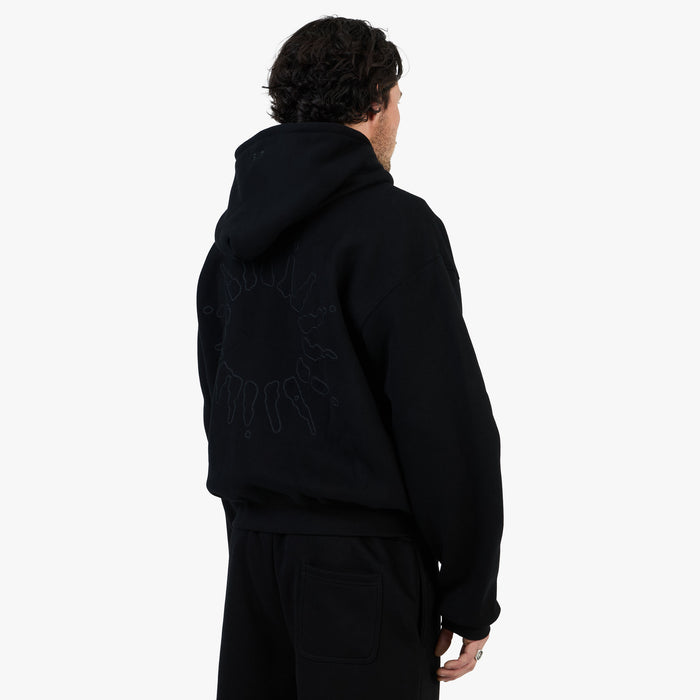 4YE Signature Zip Hoodie Black / Black
