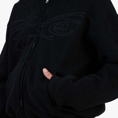 4YE Signature Zip Hoodie Black / Black