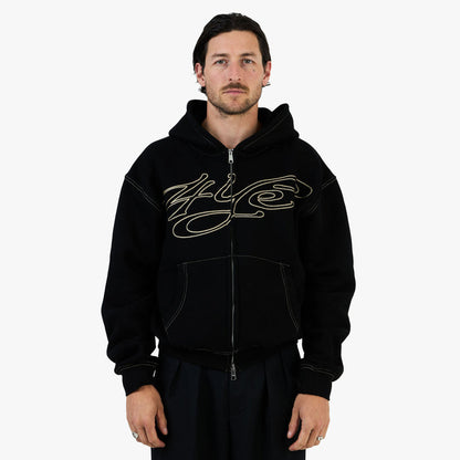 4YE Signature Zip Hoodie Black / Gold