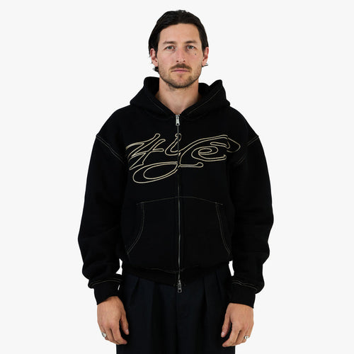 4YE Signature Zip Hoodie Black / Gold