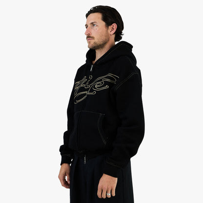 4YE Signature Zip Hoodie Black / Gold