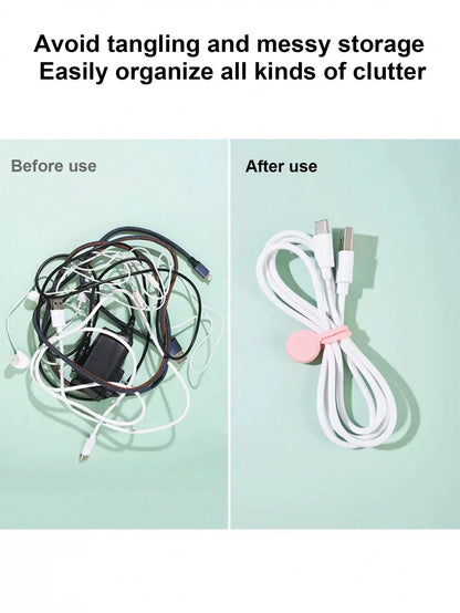 5/10pcs Magnetic Cable Organizers, Reusable Silicone Cable Ties, Suitable For USB Charging Cables, Earphone Cables And Data Cables Magnetic Cable Management, Portable Cable Accessories, Suitable For H