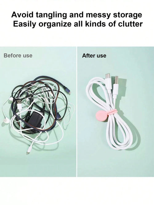 5/10pcs Magnetic Cable Organizers, Reusable Silicone Cable Ties, Suitable For USB Charging Cables, Earphone Cables And Data Cables Magnetic Cable Management, Portable Cable Accessories, Suitable For H