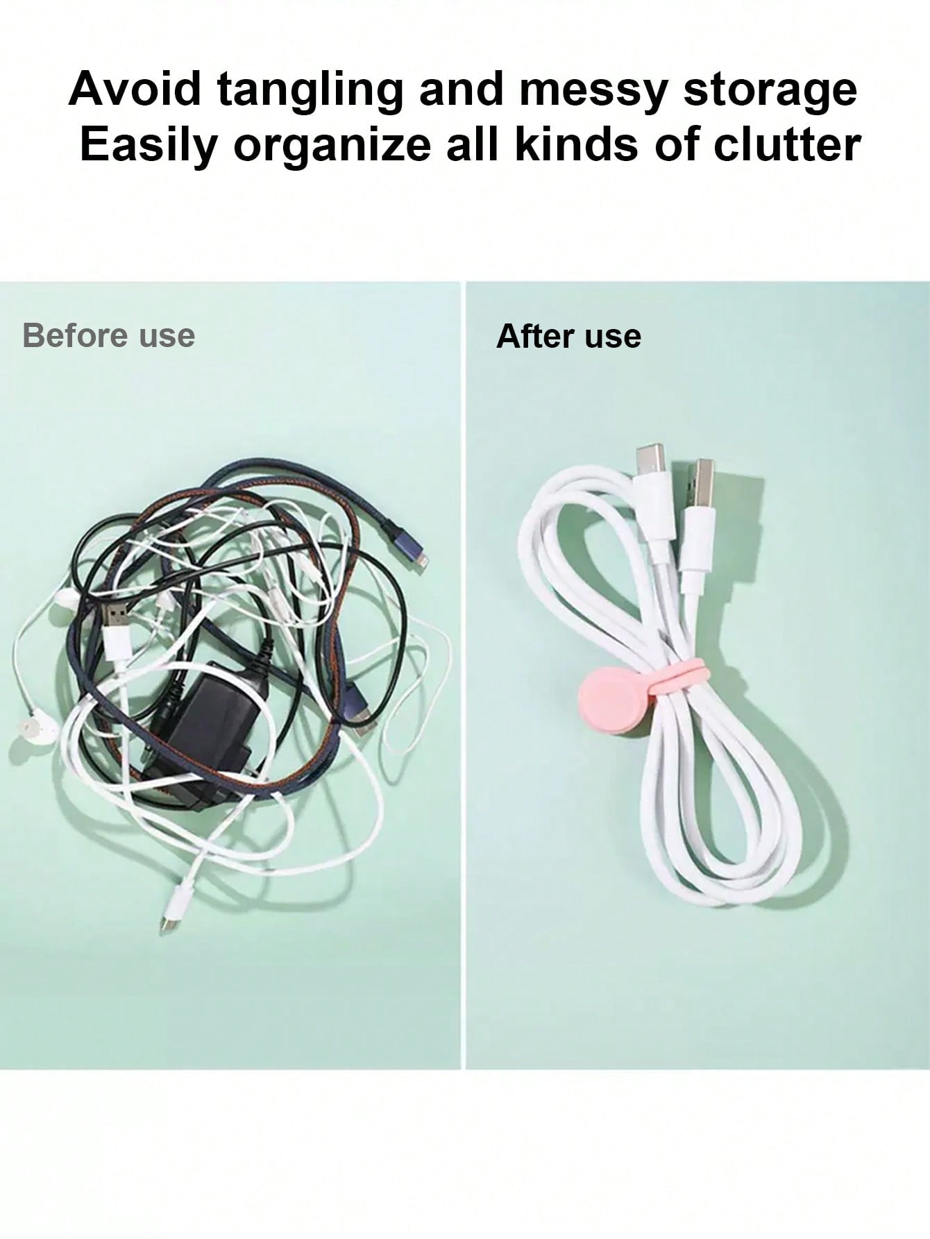 5/10pcs Magnetic Cable Organizers, Reusable Silicone Cable Ties, Suitable For USB Charging Cables, Earphone Cables And Data Cables Magnetic Cable Management, Portable Cable Accessories, Suitable For H