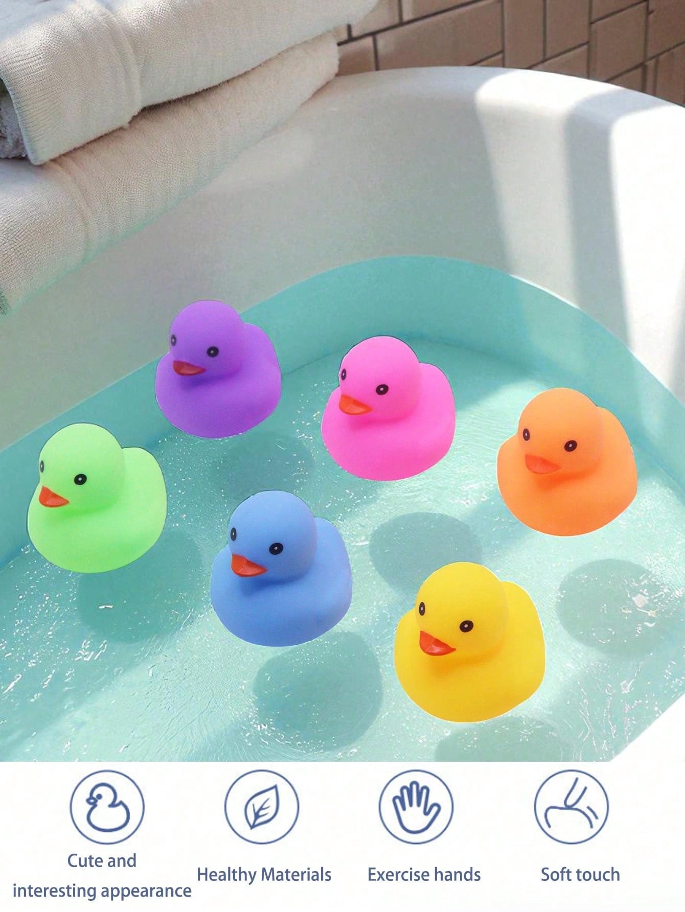 5/12/24pcs Mini Rubber Ducks, Duck Toys, Suitable For Baby Bath, Pool Party, Children's Birthday Gift Bags (Random), Stress Relief Toys For Babies And Kids, Bath Toys, Water Play Sensory Toys, Childre