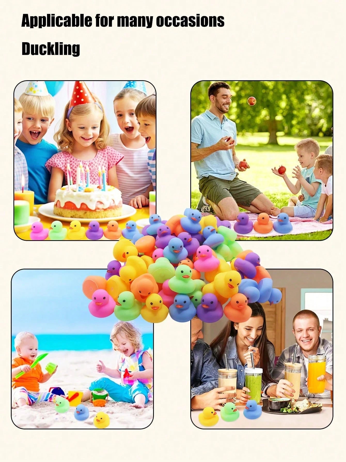 5/12/24pcs Mini Rubber Ducks, Duck Toys, Suitable For Baby Bath, Pool Party, Children's Birthday Gift Bags (Random), Stress Relief Toys For Babies And Kids, Bath Toys, Water Play Sensory Toys, Childre