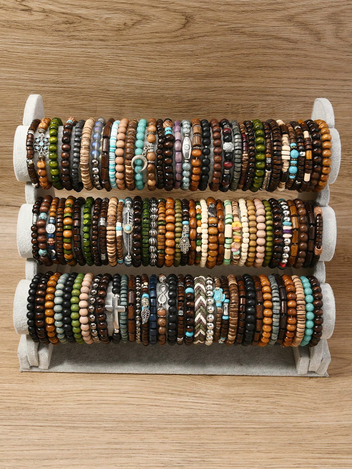 5/36/45pcs/Set Random Colorful Handmade Beaded Bracelets, Fashion Accessories, Christmas Surprise Gift