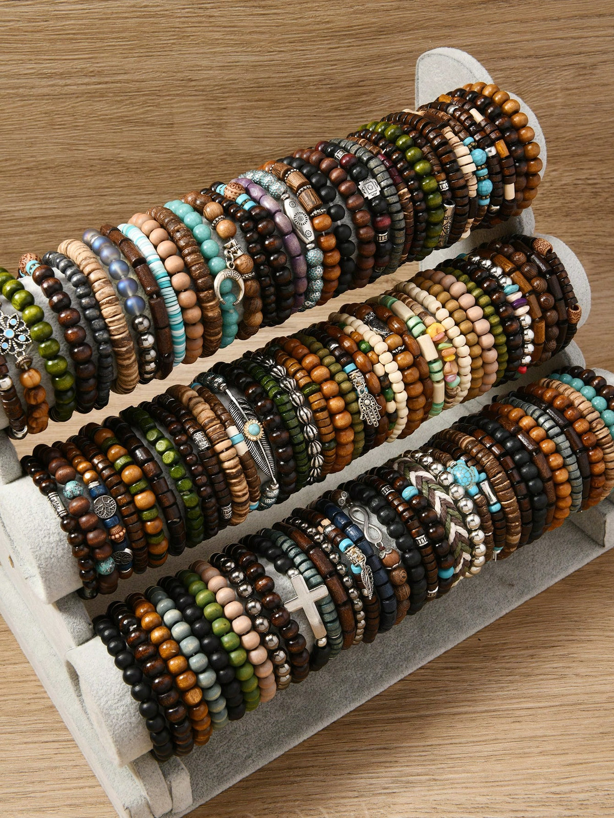 5/36/45pcs/Set Random Colorful Handmade Beaded Bracelets, Fashion Accessories, Christmas Surprise Gift