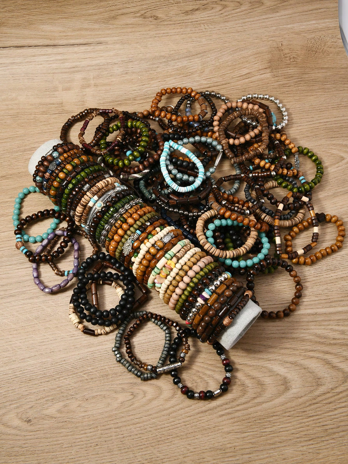 5/36/45pcs/Set Random Colorful Handmade Beaded Bracelets, Fashion Accessories, Christmas Surprise Gift