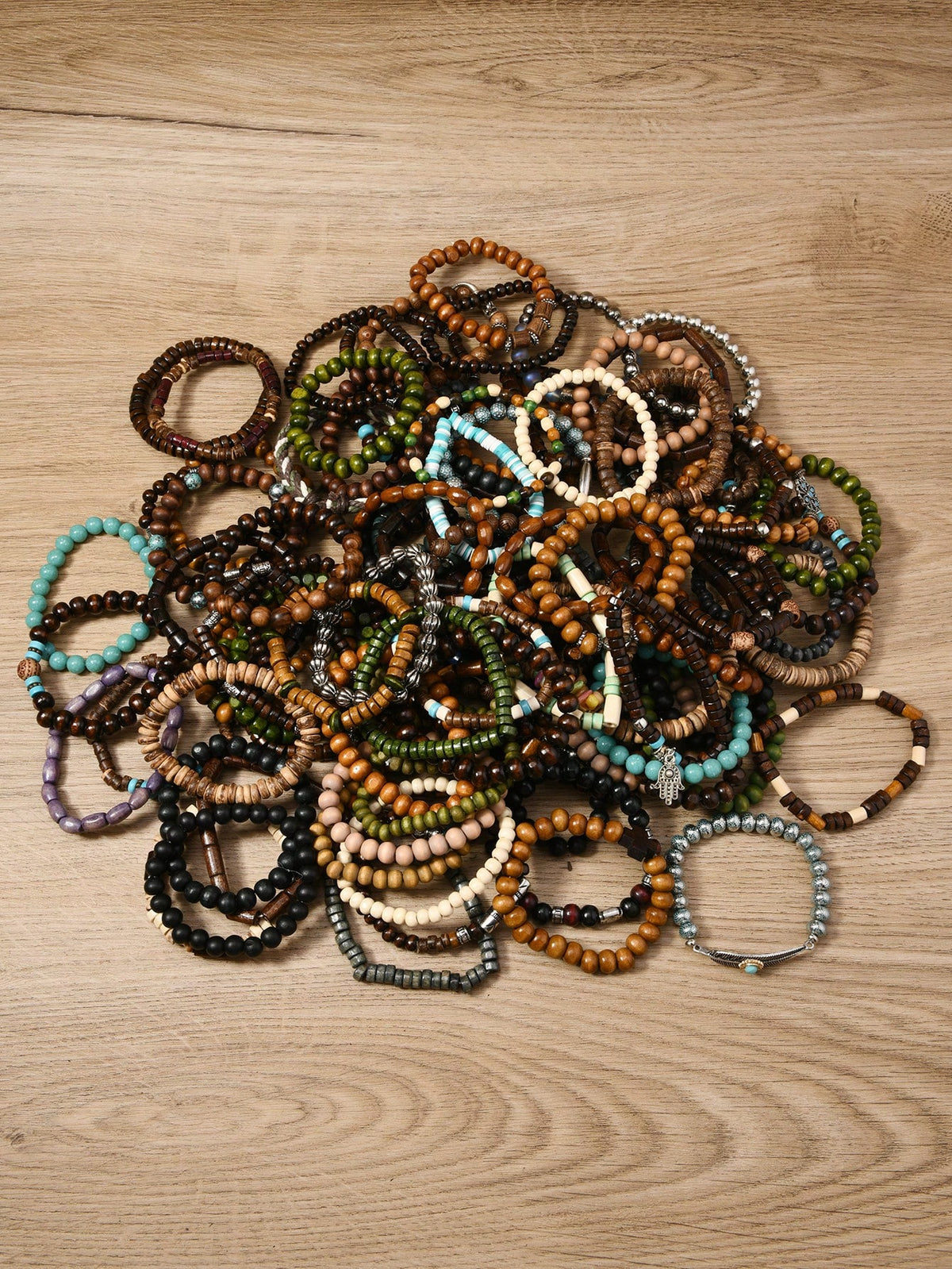5/36/45pcs/Set Random Colorful Handmade Beaded Bracelets, Fashion Accessories, Christmas Surprise Gift