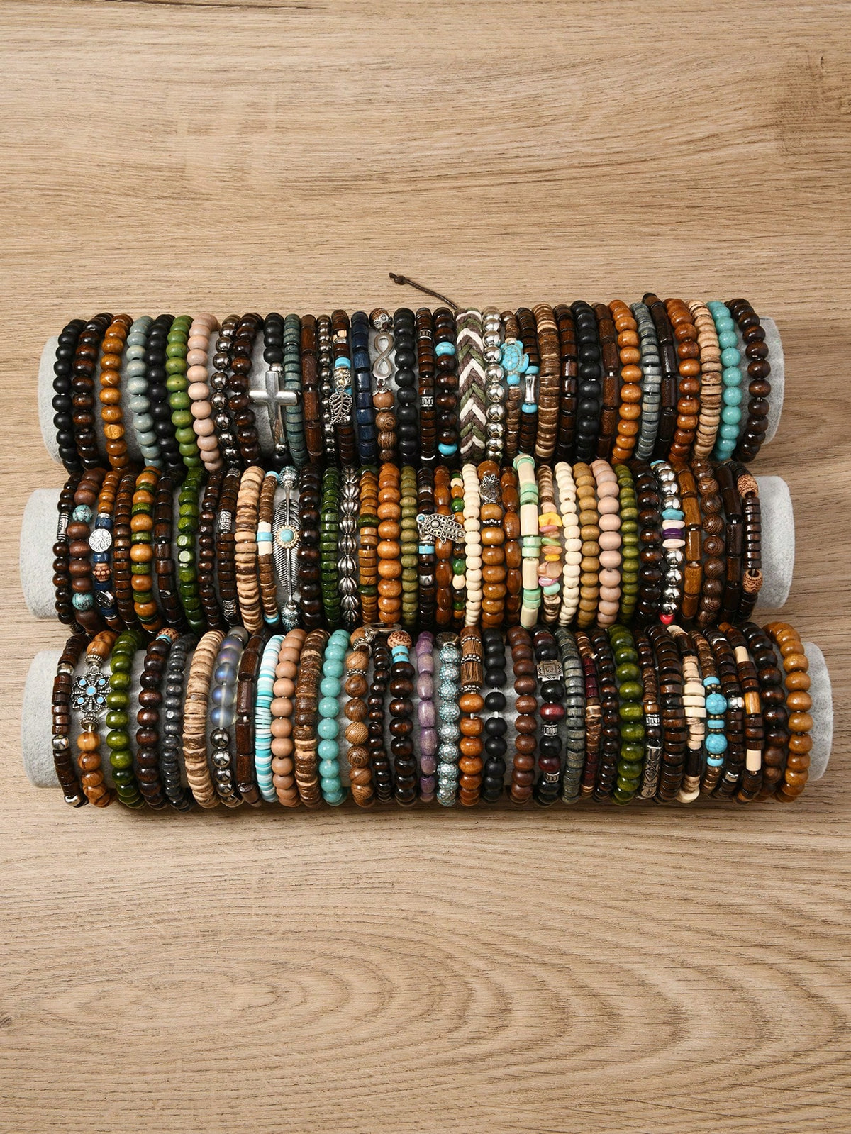 5/36/45pcs/Set Random Colorful Handmade Beaded Bracelets, Fashion Accessories, Christmas Surprise Gift