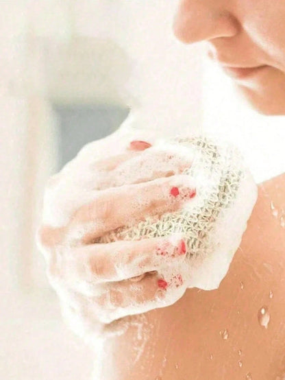 5/3pcs Reusable Exfoliating Soap Bags, Jute Drawstring Soap Pouch, Convenient For Lathering And Drying, Back Scrubber, Skin Smoother, Removes Dirt And Dead Skin, Body Cleansing Tool, Bathroom Accessor
