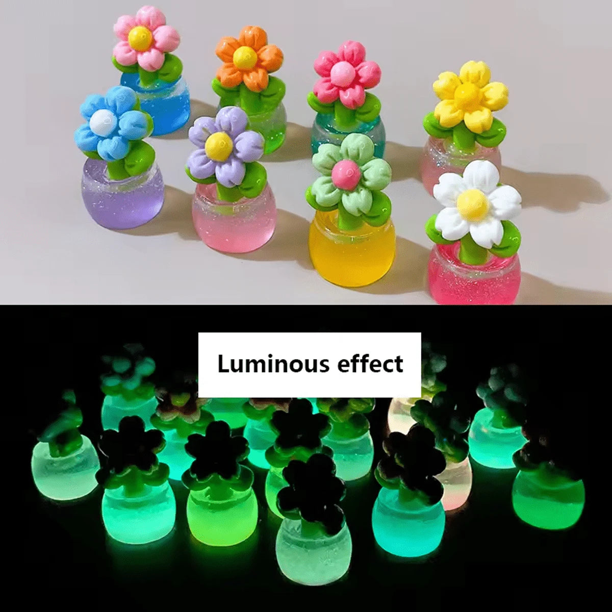 5/6/10/20/30/50pcs Random Color Cute Flower Pot Car Dashboard Screen Creative Decorative Ornament