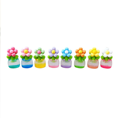 5/6/10/20/30/50pcs Random Color Cute Flower Pot Car Dashboard Screen Creative Decorative Ornament