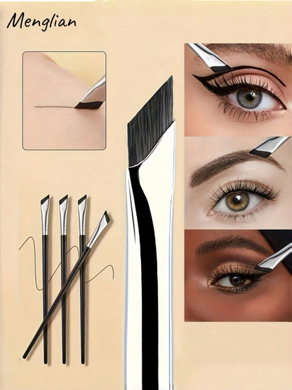 5/7-Piece Precision Eye Makeup Brush Set| Scythe & Angled Eyeliner, Eyebrow Brushes With Long Handle Reversible Design – Soft Synthetic Fiber Tips For Sensitive/Dry Skin (Professional Grade),Travel E