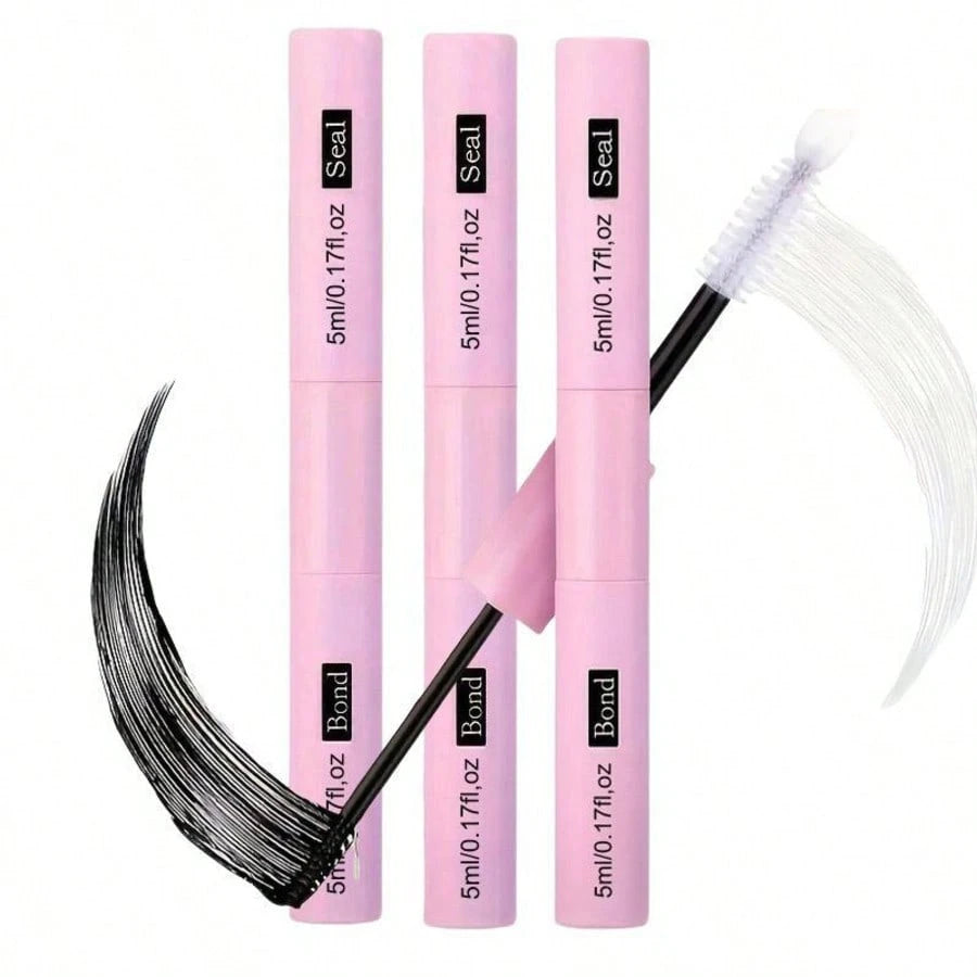 5 Count Bond&Seal Lash Bond And Seal 10ml*5 Lash Clusters Bond And Seal Lash Glue, For False Eyelash Wispy Long Lasting Waterproof All Day Wear 2 In 1 Eyelash Bond And Seal For DIY Lash Extensions Las