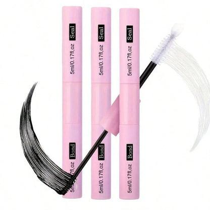 5 Count Bond&Seal Lash Bond And Seal 10ml*5 Lash Clusters Bond And Seal Lash Glue, For False Eyelash Wispy Long Lasting Waterproof All Day Wear 2 In 1 Eyelash Bond And Seal For DIY Lash Extensions Las