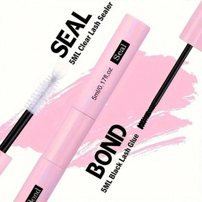 5 Count Bond&Seal Lash Bond And Seal 10ml*5 Lash Clusters Bond And Seal Lash Glue, For False Eyelash Wispy Long Lasting Waterproof All Day Wear 2 In 1 Eyelash Bond And Seal For DIY Lash Extensions Las
