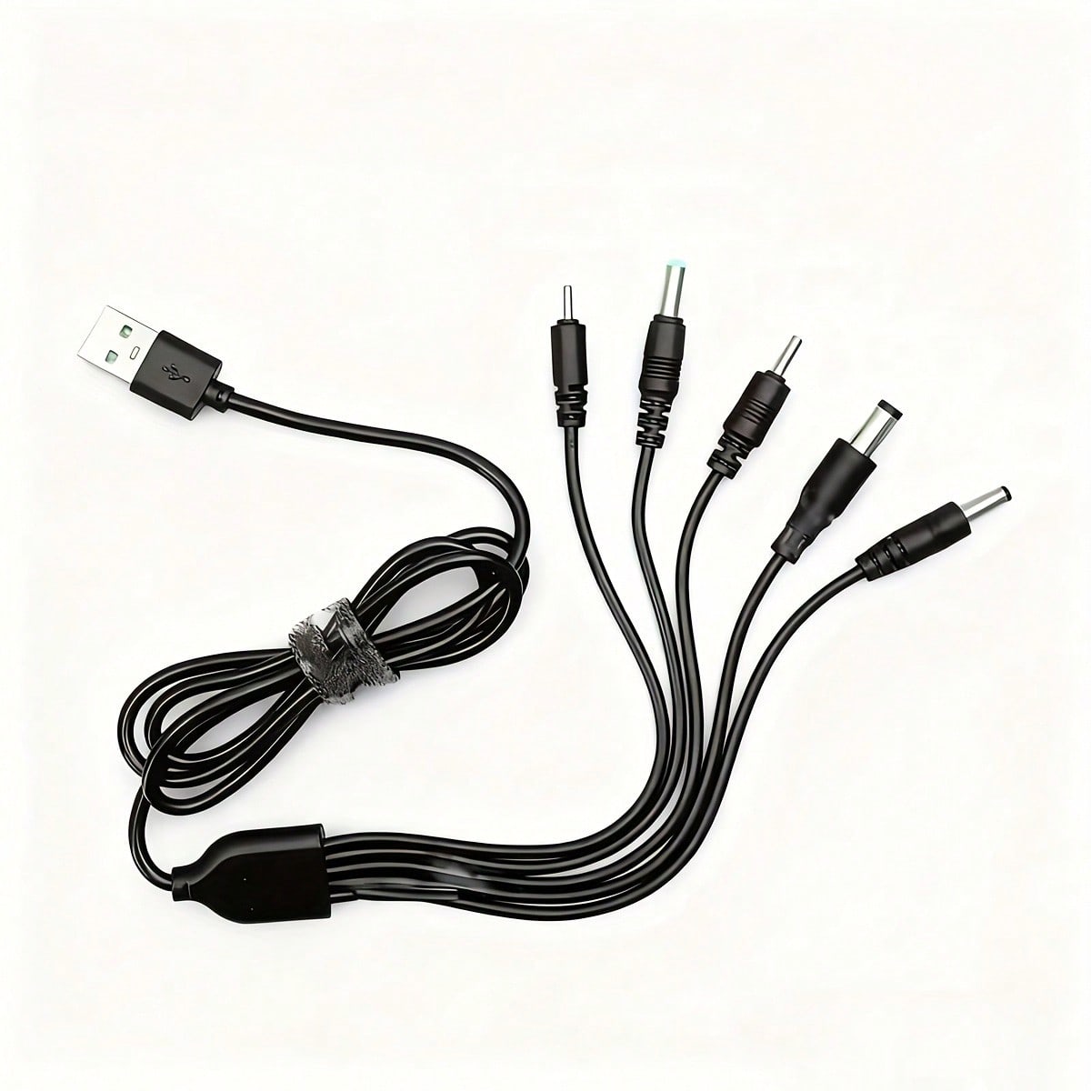 5-In-1 Round Tip USB To DC Charging Cable, 5V Universal For DC2.0/DC2.5/DC3.5/DC4.0/DC5.5 Round Tip Devices Power Adapter