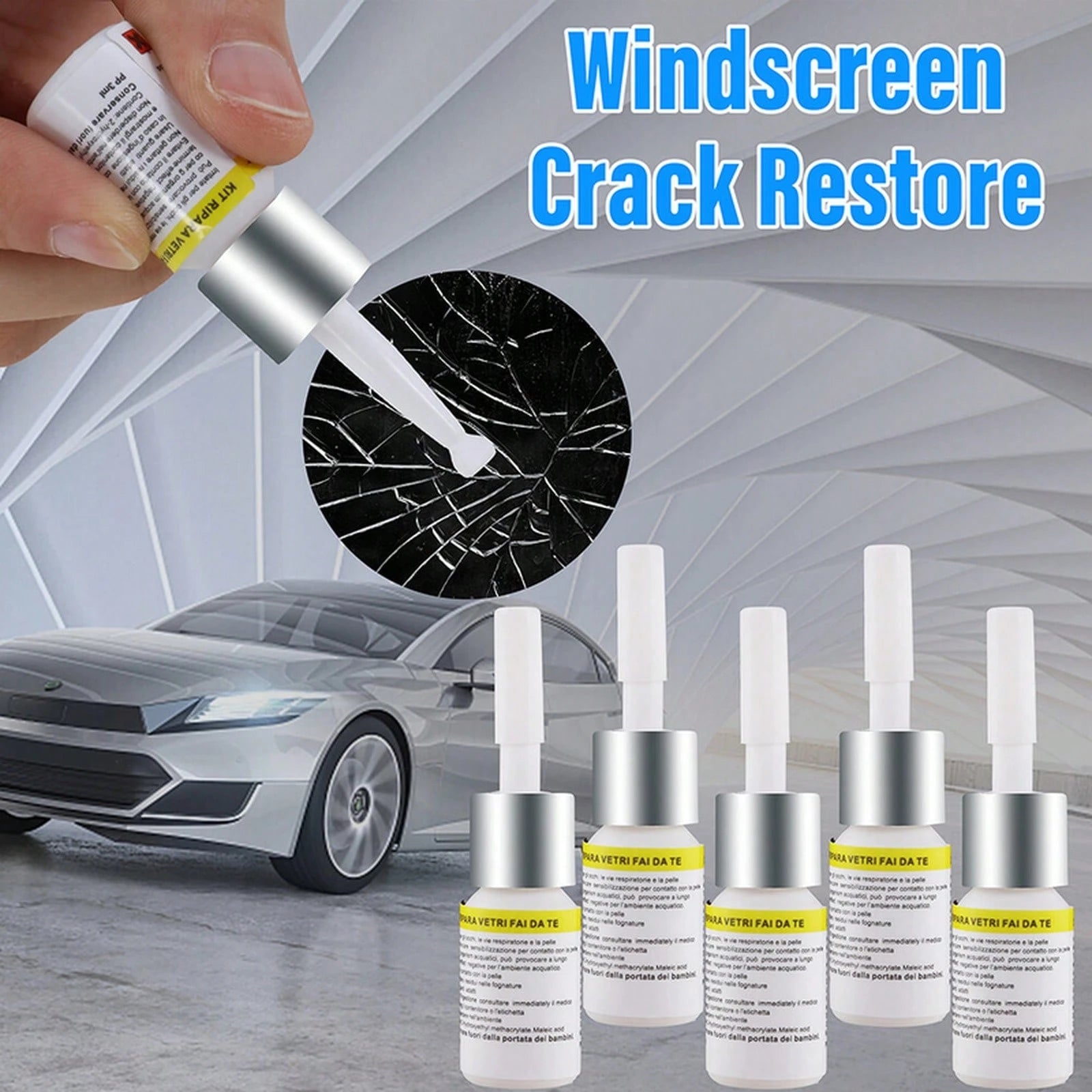 5 Pack Cracked Glass Repair Kit Windshield Car Window Repair FTWK