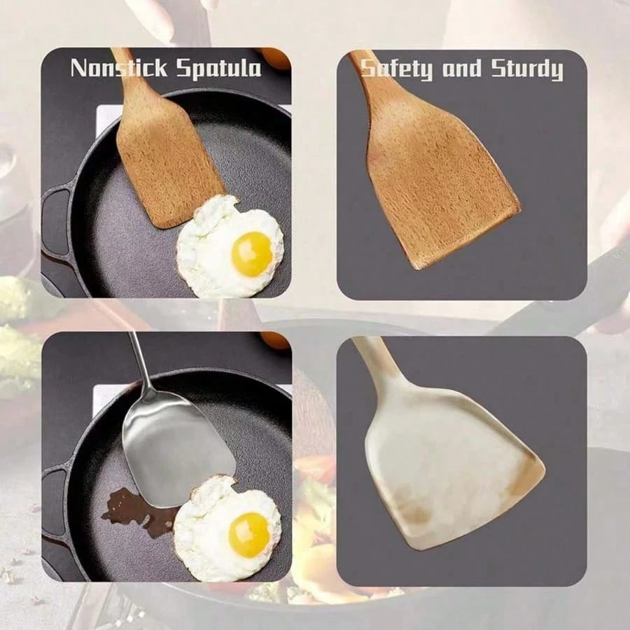 5 PCS Wooden Spoons, Sturdy Wooden Kitchen Utensils With A Box, Lightweight And Heat Resistant, Kitchen Supplies Baking Accessories.