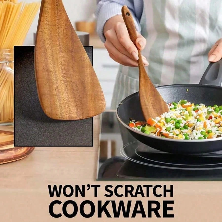5 PCS Wooden Spoons, Sturdy Wooden Kitchen Utensils With A Box, Lightweight And Heat Resistant, Kitchen Supplies Baking Accessories.