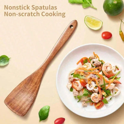 5 PCS Wooden Spoons, Sturdy Wooden Kitchen Utensils With A Box, Lightweight And Heat Resistant, Kitchen Supplies Baking Accessories.