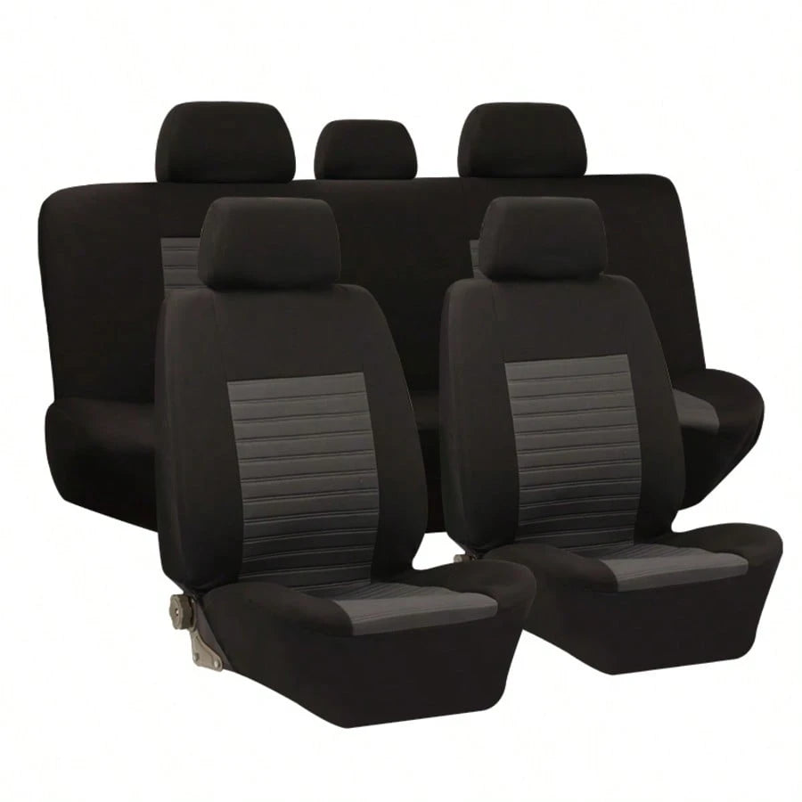 5-Seat Universal Full-Coverage Car Seat Covers. Fabric Material With Striped 3D Texture. Comfortable, Breathable, Wear-Resistant, And Stain-Resistant. Effectively Protects The Original Car Seats.